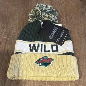 Minnesota Wild Beanie Hat Fanatics Pom Pom Brand New